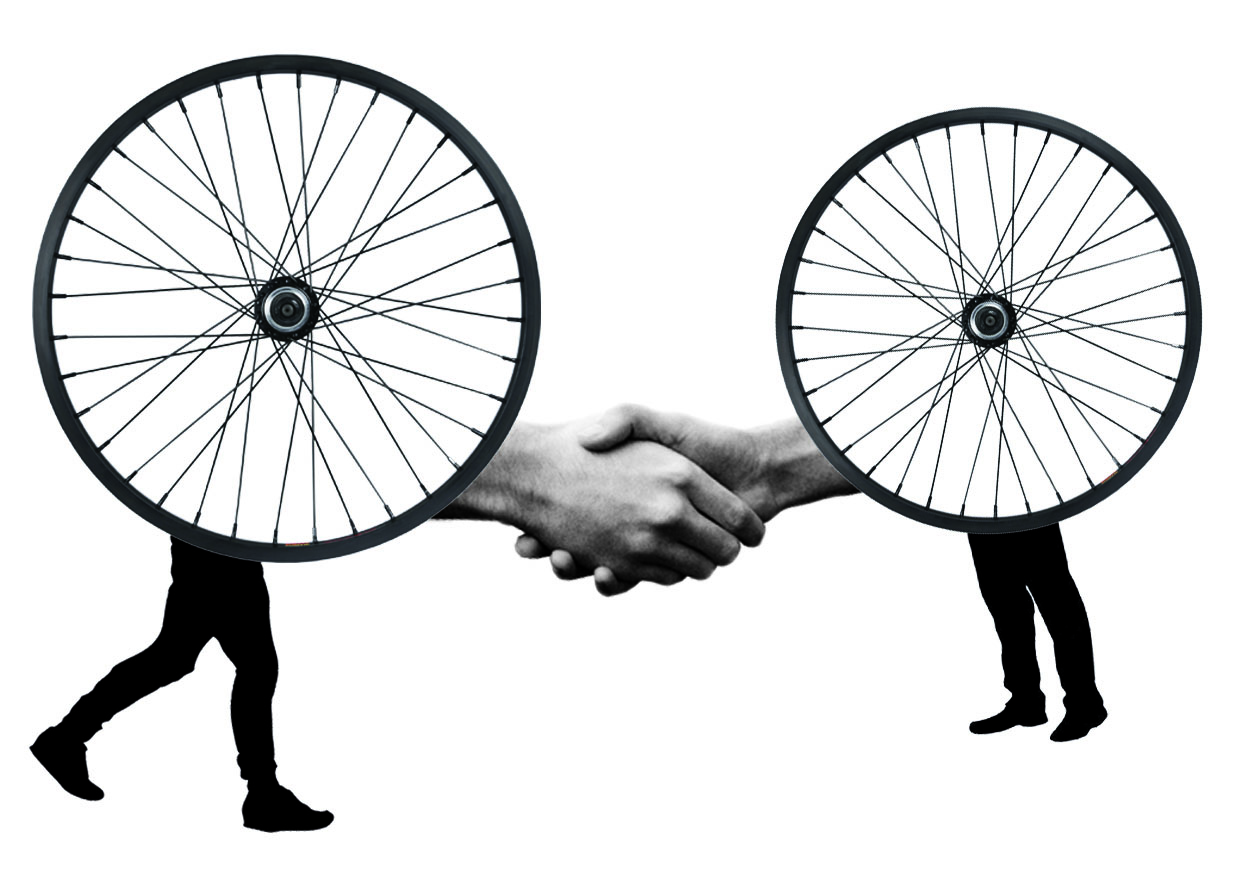 Handshake poto cyclettes